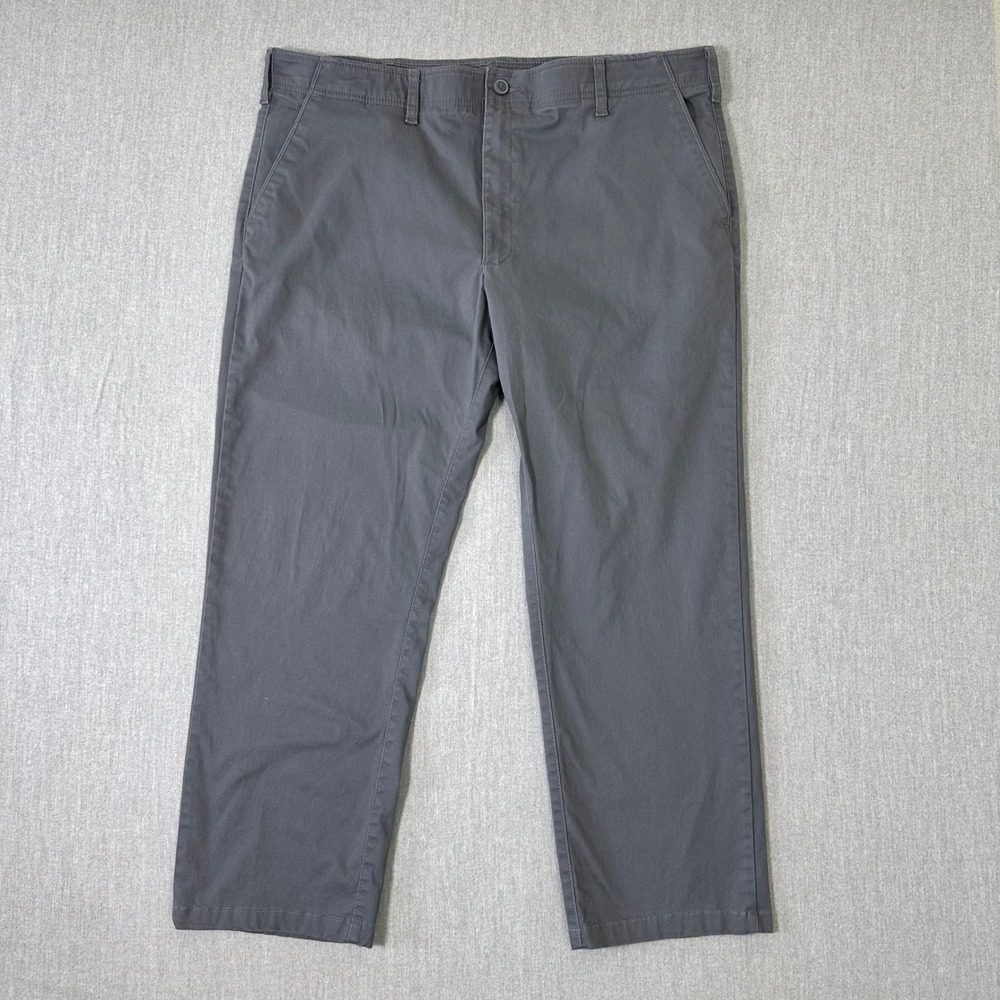 Lee Extreme Motion Pants 40x32 Gray Regular Straight‎ Flex Chinos Stretch Wok